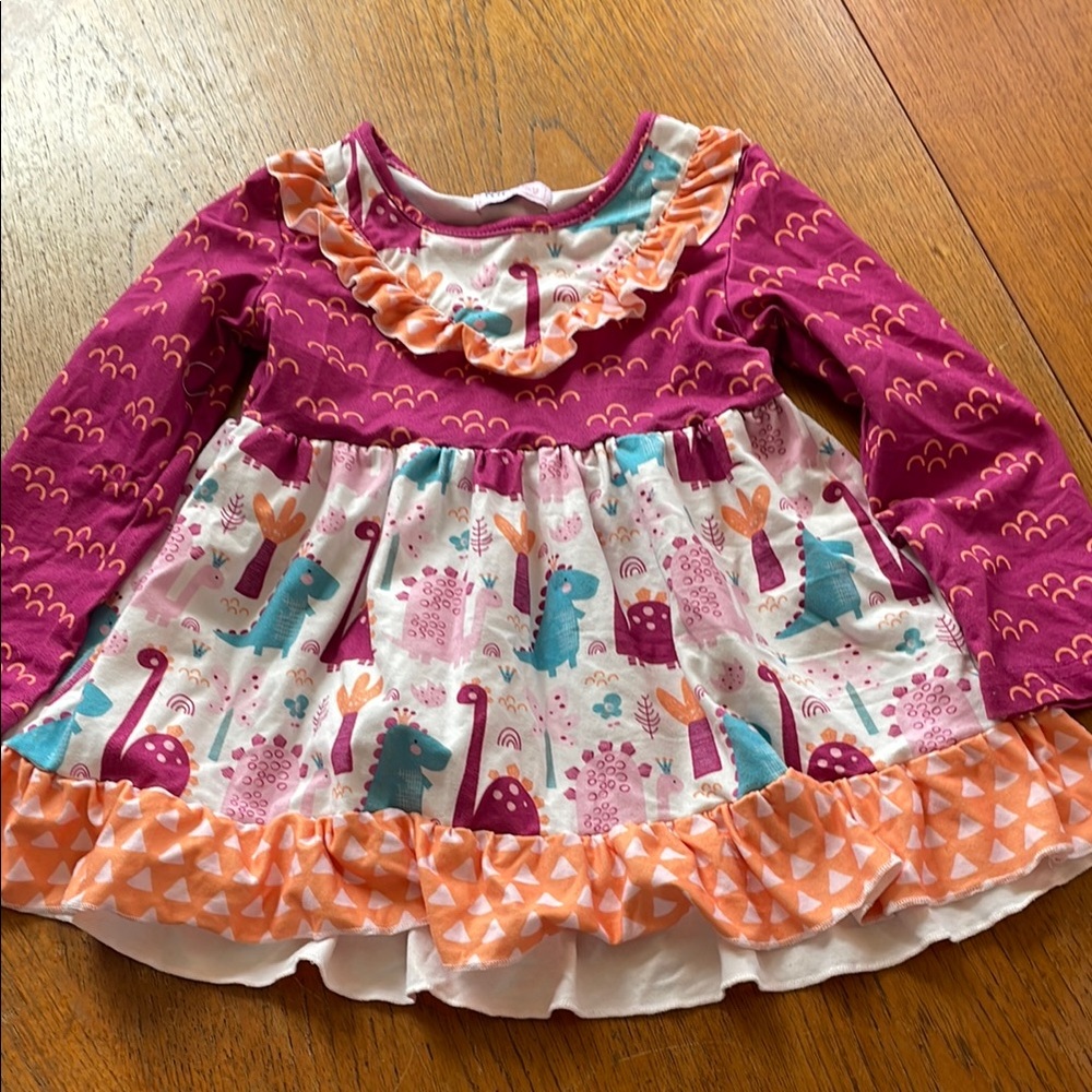 Colorful Dinosaur Print Kids Top